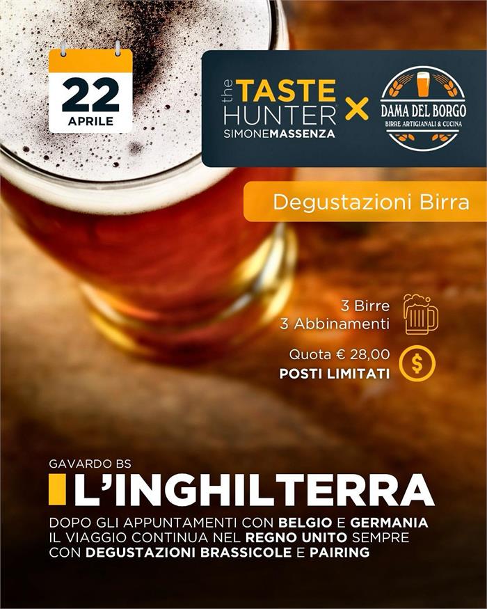 Serata degustazione Birre stile Inglese del 22 aprile 2025