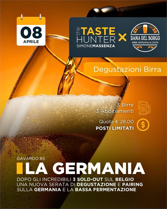 Serata degustazione Birre stile Tedesco del 8 aprile 2025